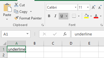 cell underlined